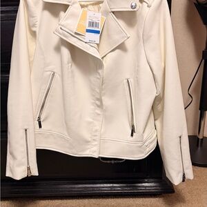 Michael Kors Women's Off-White Leather Jacket